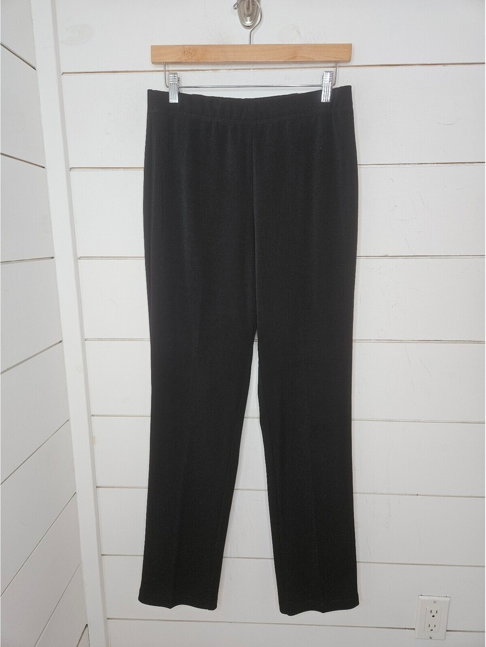 Susan Graver small black heavier weight pull on straight leg pants